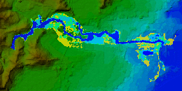 図：シミュレーションによる浸水範囲